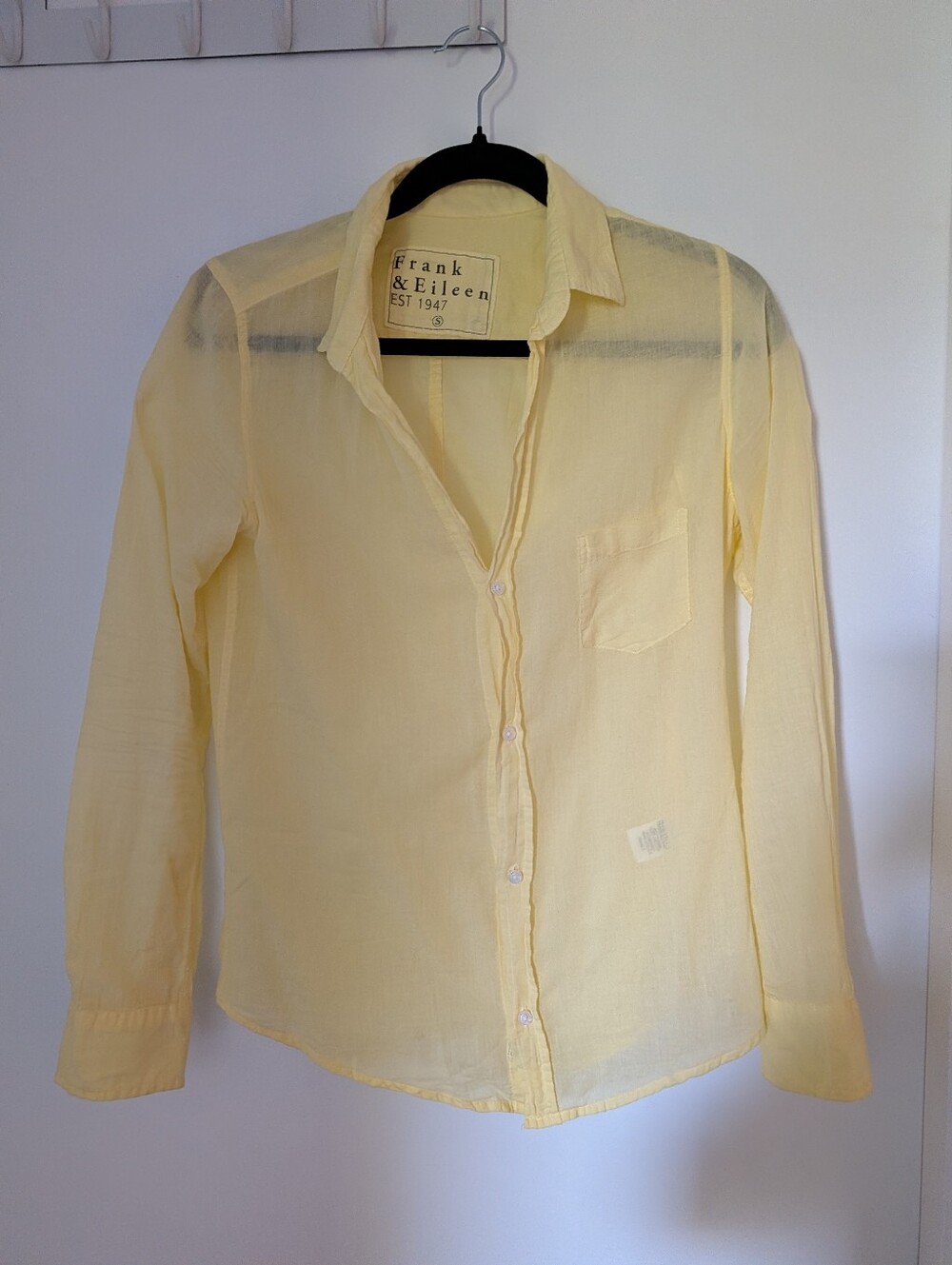 FRANK & EILEEN Barry Tailored Button-Up Cotton Shirt in Canary Yellow, S… - Picture 2 of 5